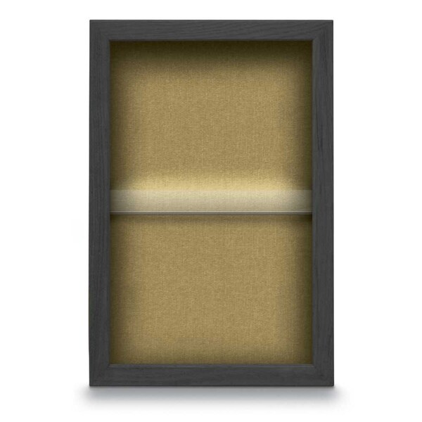 Indoor Enclosed Combo Board, 48"x36", Black Frame/Burgundy & Buff